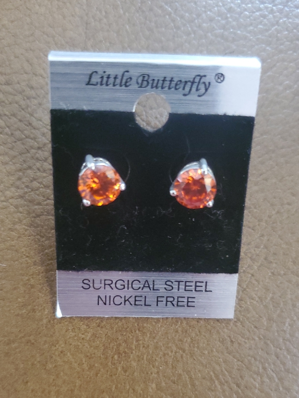 Earrings Little Butterfly CZ Surgical Steel Stud Silvertone Earrings New